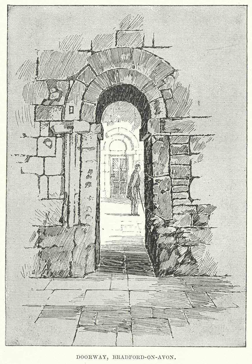 Portale, Bradford-on-Avon (incisione) da English School