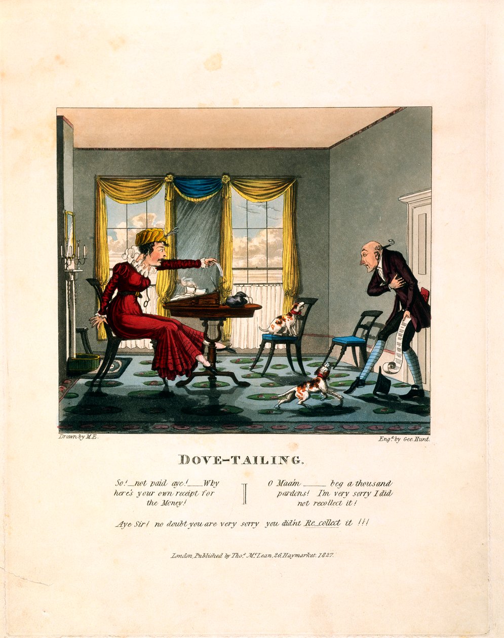 Incastro a coda di rondine, inciso da George Hunt, pubblicato da Thomas Mclean, 1827 da English School