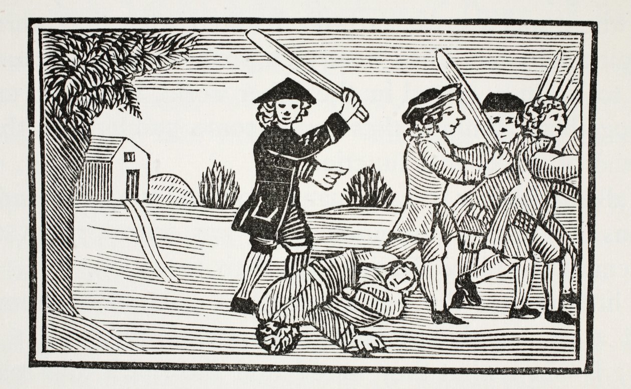 Il trucco del Dott. Faustus su venti studenti, illustrazione da Chap-books of the Eighteenth Century di John Ashton, pub. 1882 da English School