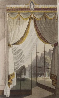 Tenda per finestra del salotto, tavola 100 da Ackermann