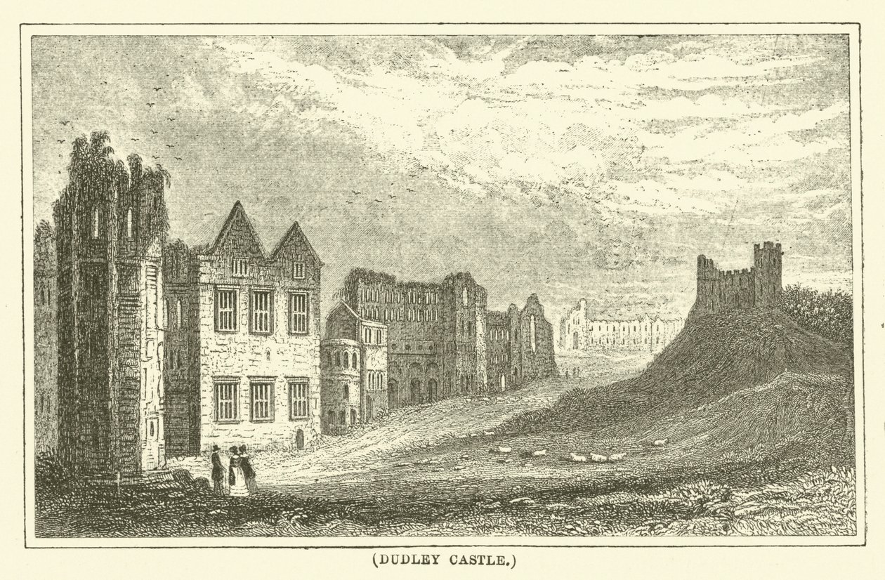 Castello di Dudley (incisione) da English School