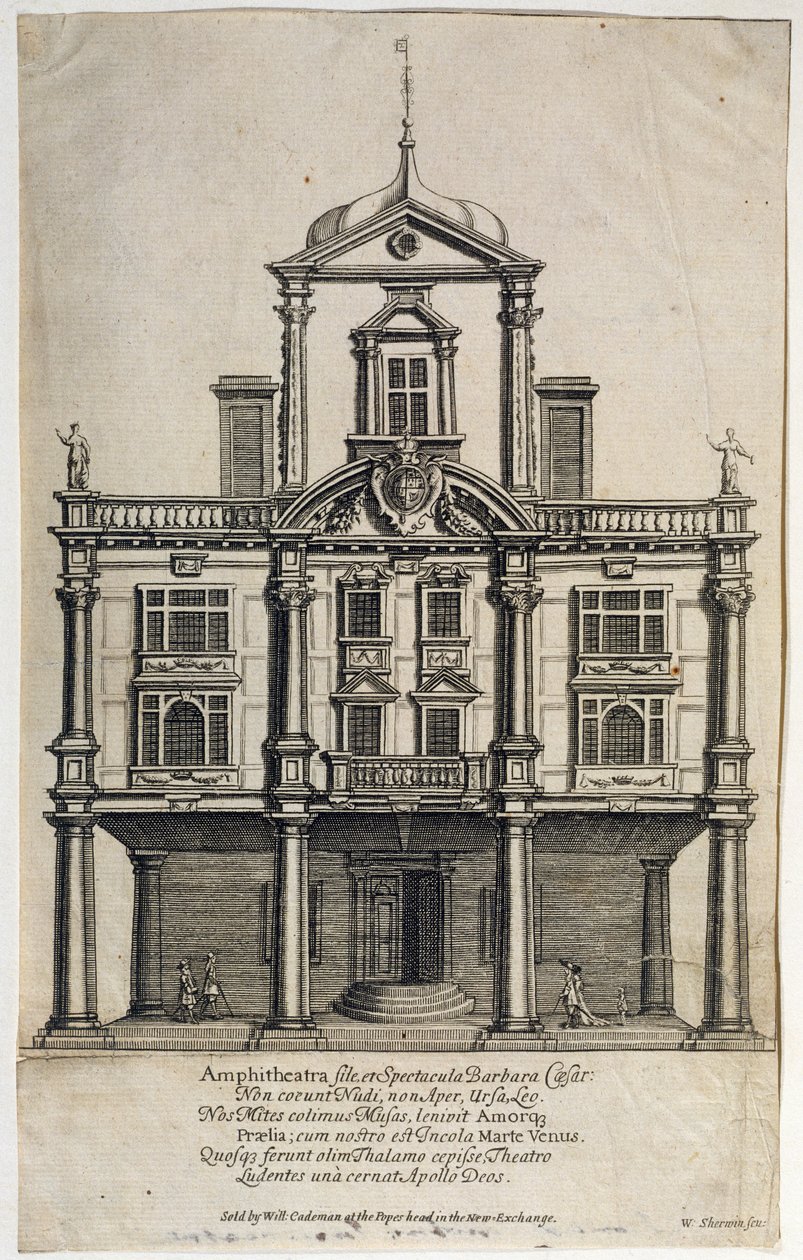 Teatro dei Duchi, Dorset Gardens, inciso da W. Sherwin (c.1645-1711) 1673 da English School