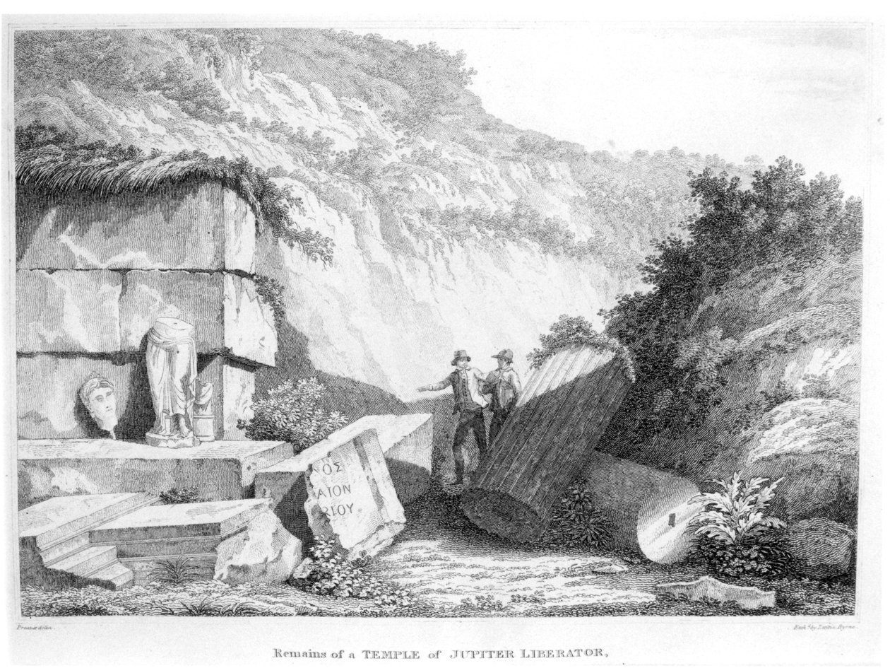 Edward Daniel Clarke visita i resti del Tempio di Giove Liberatore a Troad, da Parte 2 di Viaggi in vari paesi d