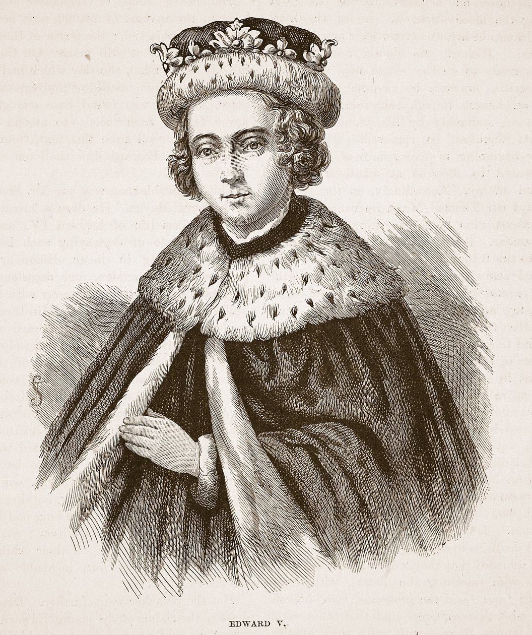 Edoardo V, illustrazione da Cassells Illustrated History of England da English School