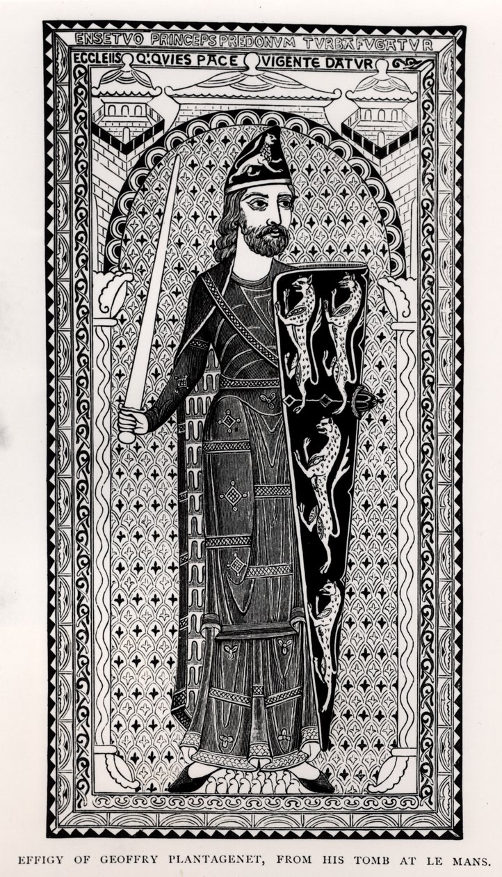 Effigie di Goffredo Plantageneto (1113-1150) dalla sua tomba a Le Mans da English School