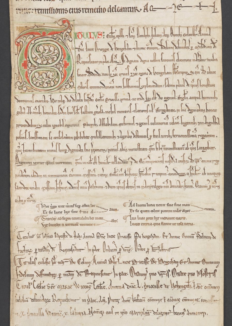 Egerton MS 2849, Membrane III, c.1225-30 (vellum) da English School