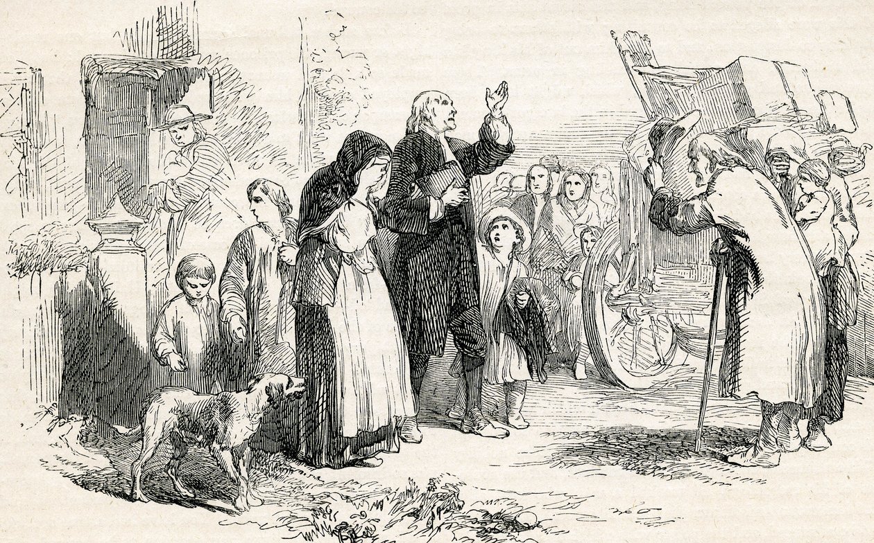 Espulsione dei Nonconformisti nel Giorno di San Bartolomeo, XIX secolo da English School
