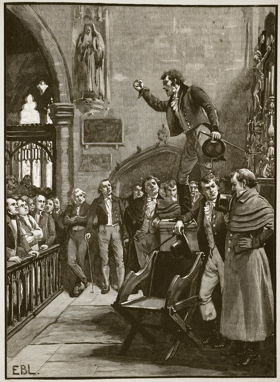 Riunione elettorale in Irlanda, 1825, illustrazione da Cassells Illustrated History of England da English School