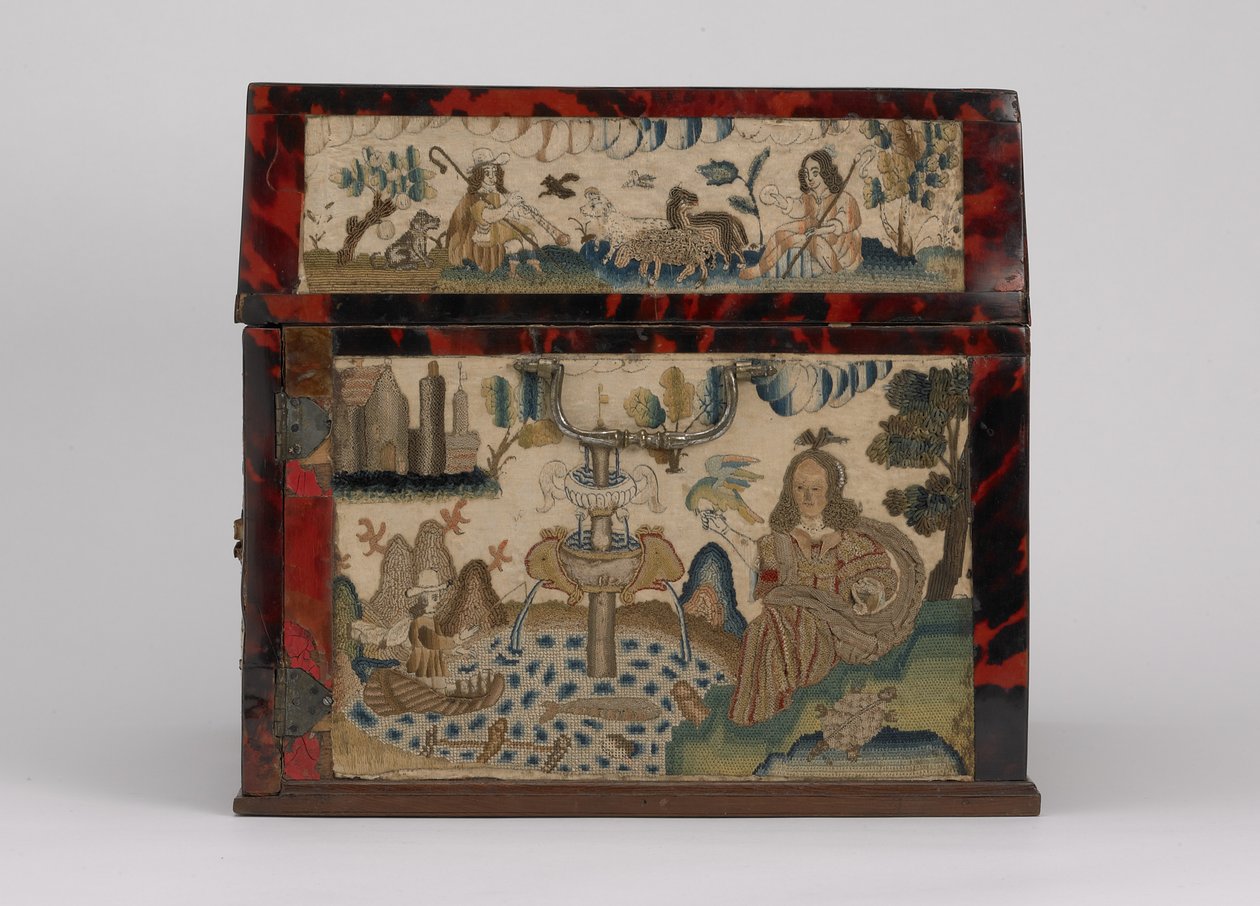 Cofanetto ricamato, c.1660 da English School