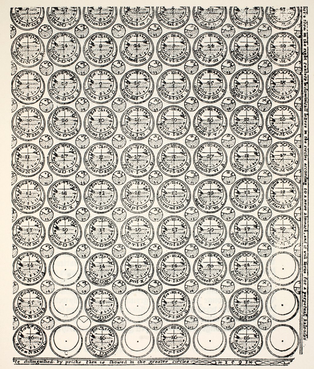 Almanacco inciso, 1591 (copia di Bagford) da English School
