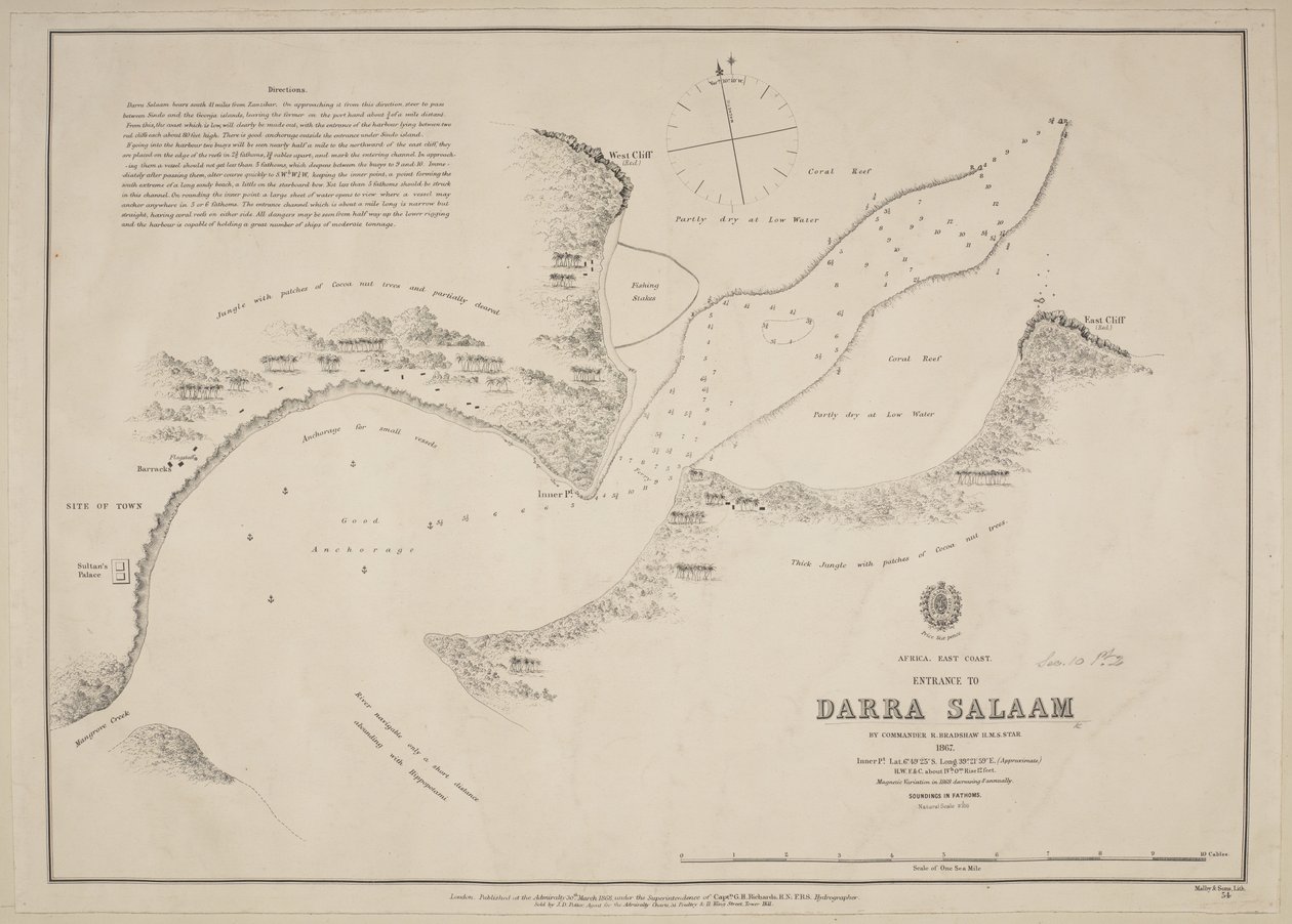Ingresso a Darra Salaam, del comandante R. Bradshaw, HMS Star da English School