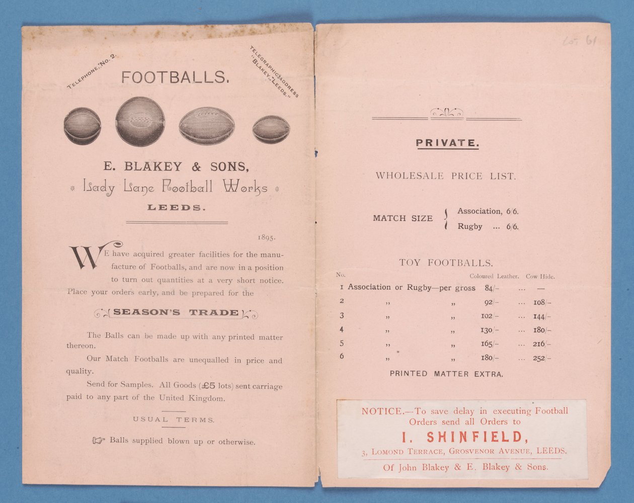 Catalogo delle Attrezzature prodotto da E. Blakey & Sons, 1895 da English School