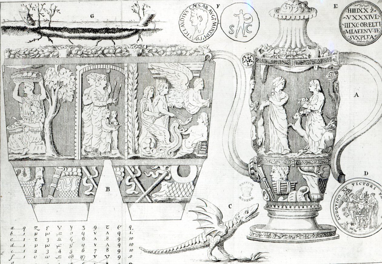 Vaso etrusco e disegni da English School