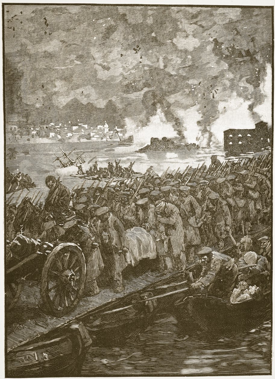 Evacuazione di Sebastopoli, illustrazione da Cassells Illustrated History of England da English School