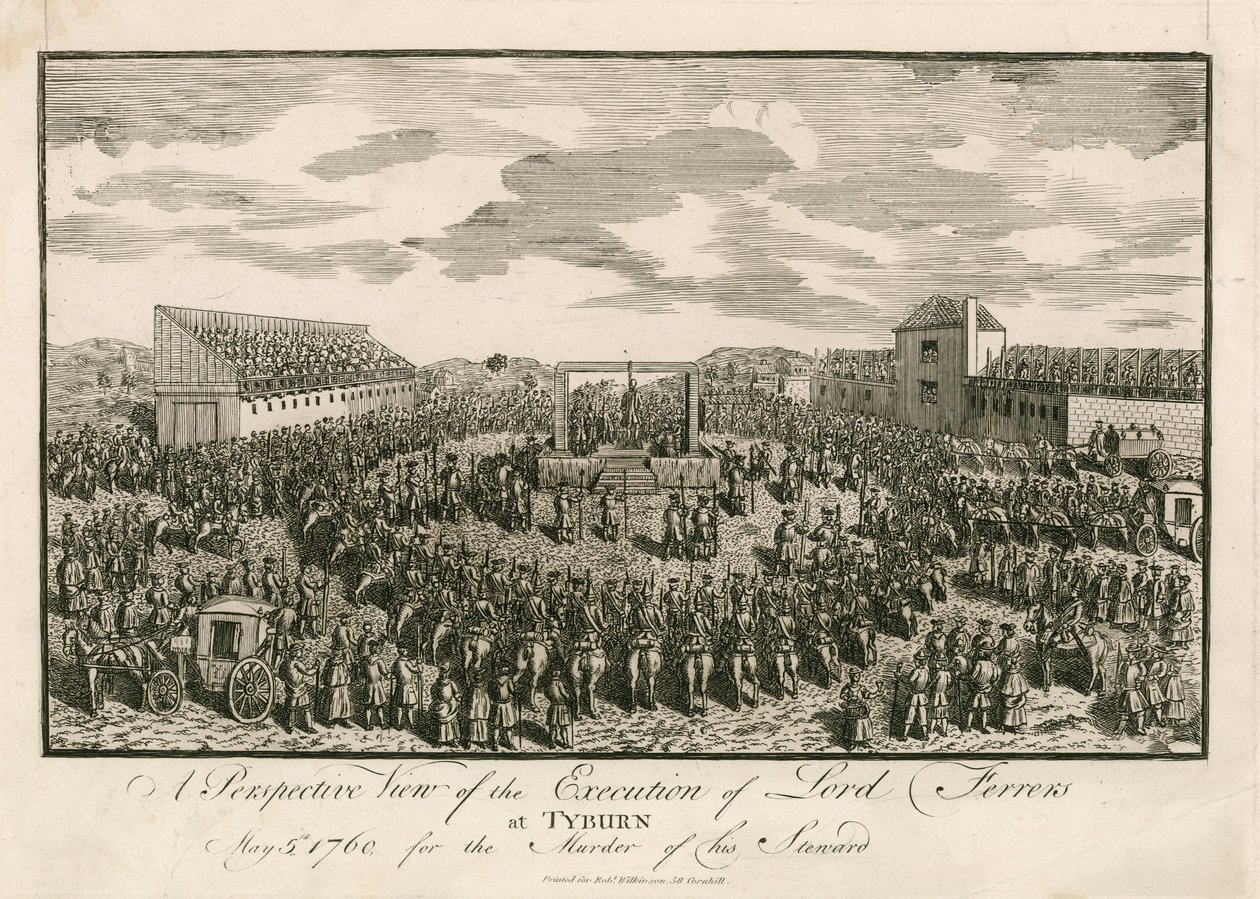 Esecuzione di Lord Ferrers a Tyburn, 5 maggio 1760, per l