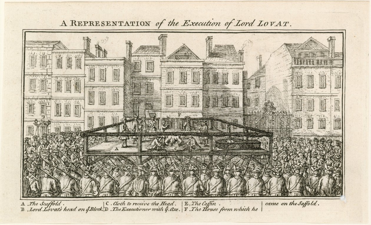 Esecuzione di Lord Lovat (incisione) da English School