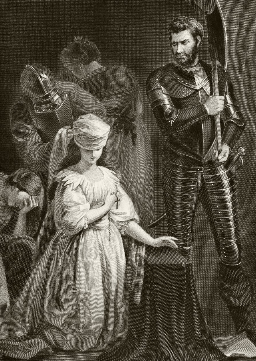Esecuzione di Maria Regina di Scozia, 8 febbraio 1587, da "The National and Domestic History of England" di William Hickman Smith Aubrey (1858-1916) pubblicato a Londra, 1890 circa (litografia) da English School
