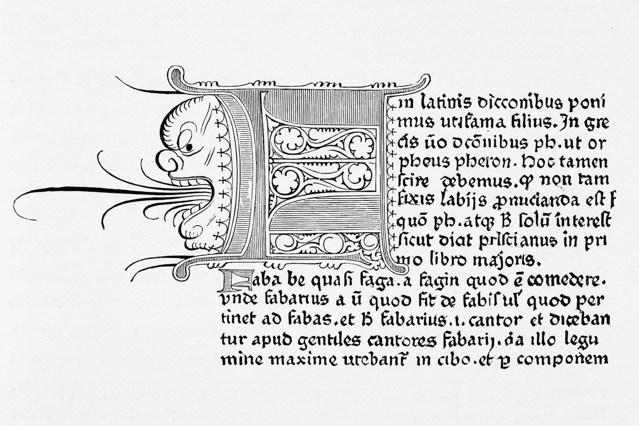 Facsimile di una pagina del Catholicon, stampato da Johannes Gutenberg, Magonza, 1460 da English School