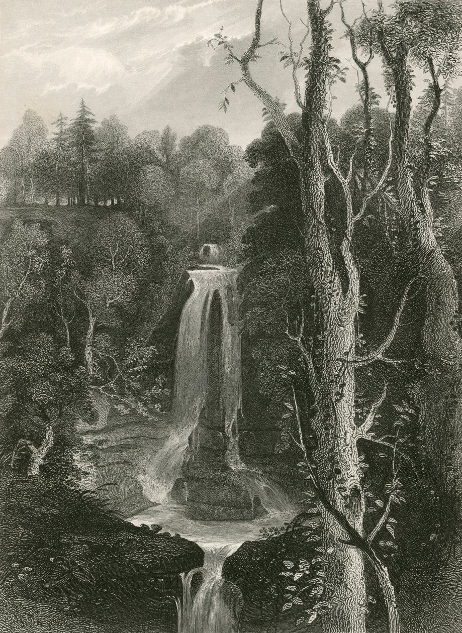 Cascata di Acharn (incisione) da English School