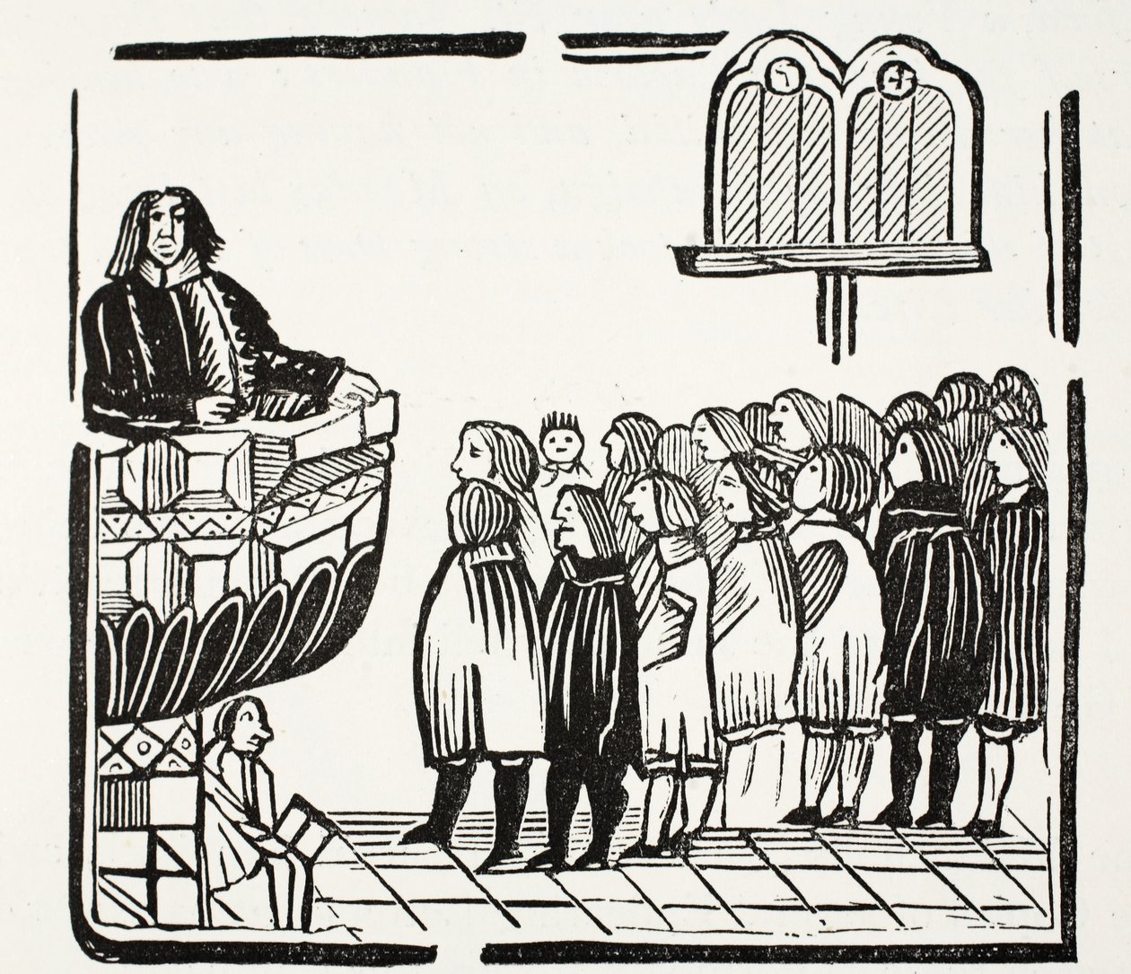 Ulteriori e più terribili avvertimenti da Dio, illustrazione da Chap-books del XVIII secolo di John Ashton, pub. 1882 da English School