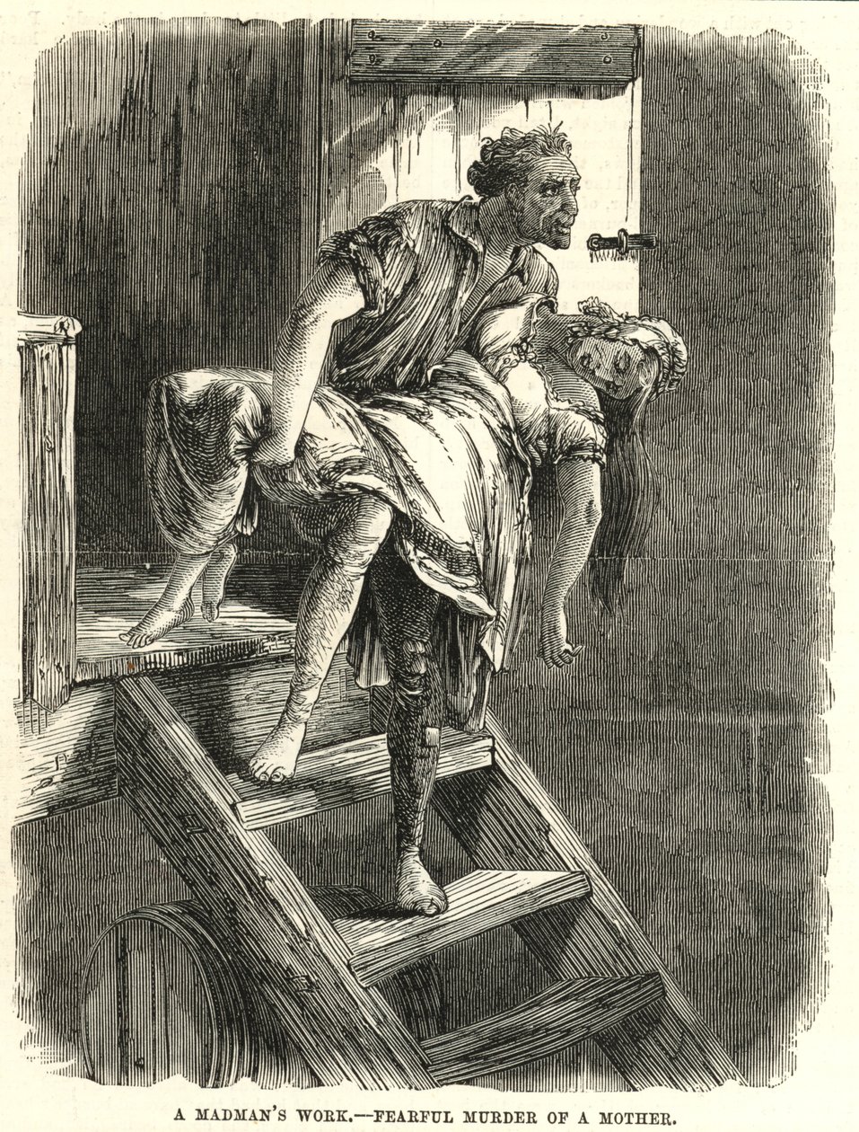 Pauroso omicidio di una madre (incisione) da English School