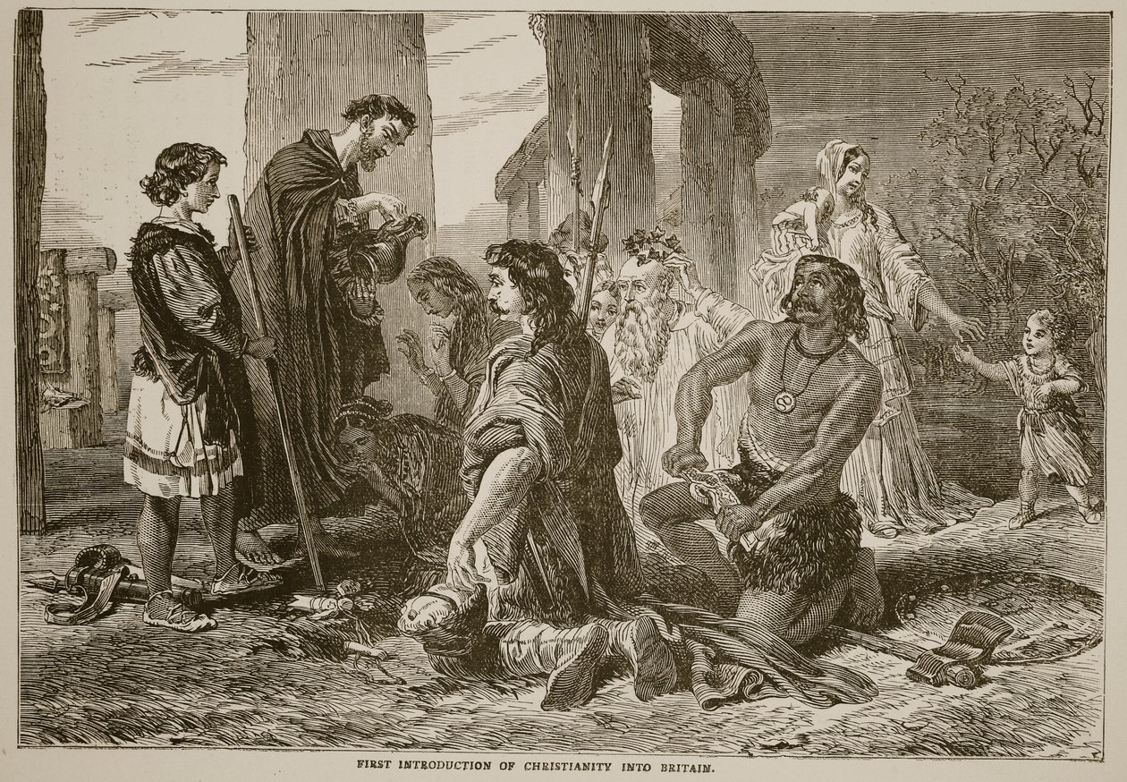 Prima introduzione del cristianesimo in Gran Bretagna da English School