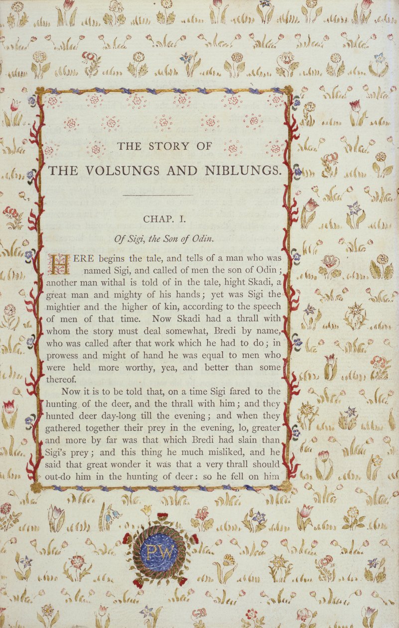 Prima pagina da La storia dei Volsunghi e Nibelunghi, c.1870 da English School