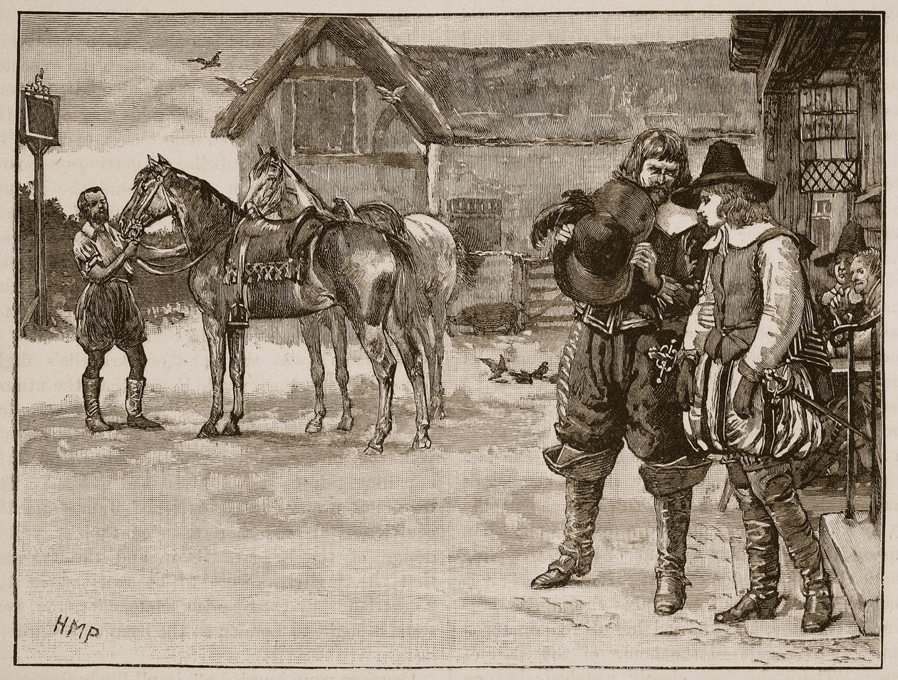 Fuga di Lady Arabella Stuart, illustrazione da Cassells Illustrated History of England da English School