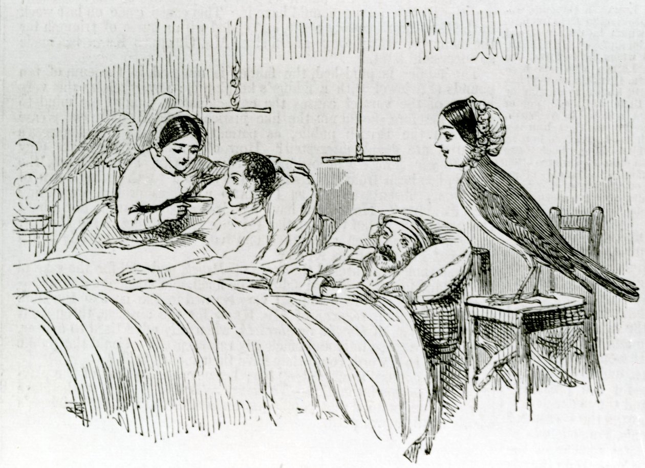 Florence Nightingale e uno dei suoi angeli ministranti in Crimea da English School