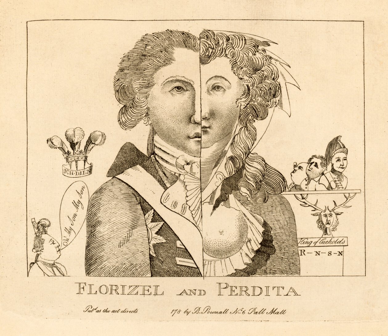 Florizel e Perdita, pub. c.1783 da English School
