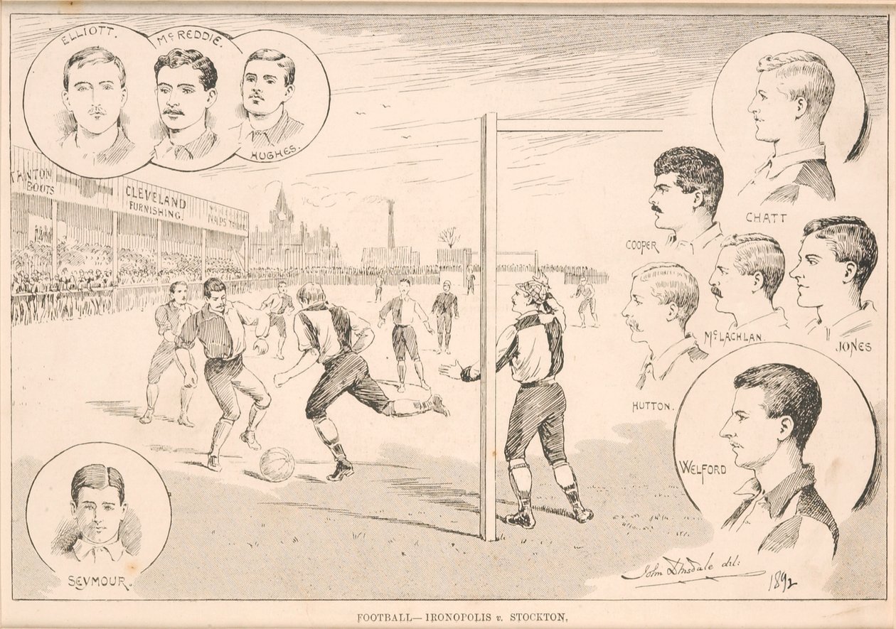 Calcio - Ironopolis contro Stockton, 1892 da English School