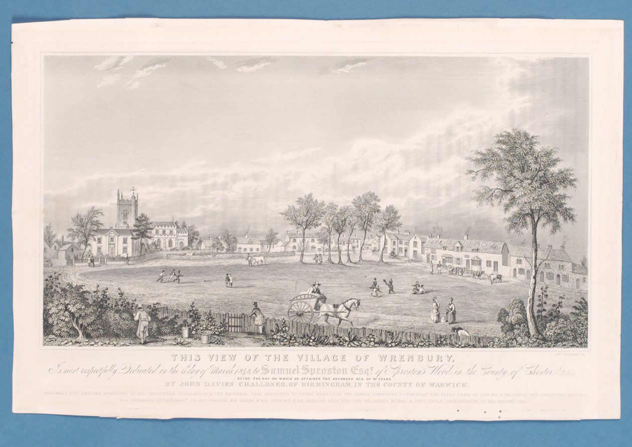Partita di calcio sul prato del villaggio a Wrenbury, Inghilterra da English School