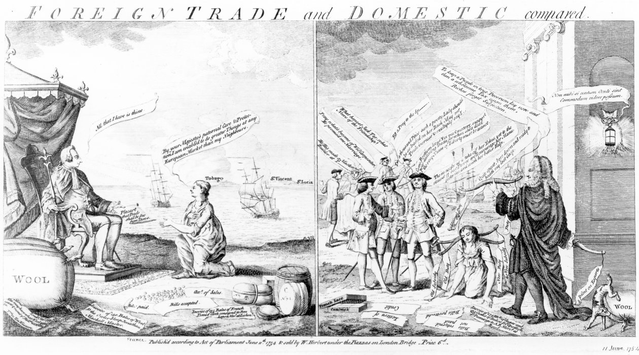 Commercio estero e domestico a confronto, di William Herbert da English School
