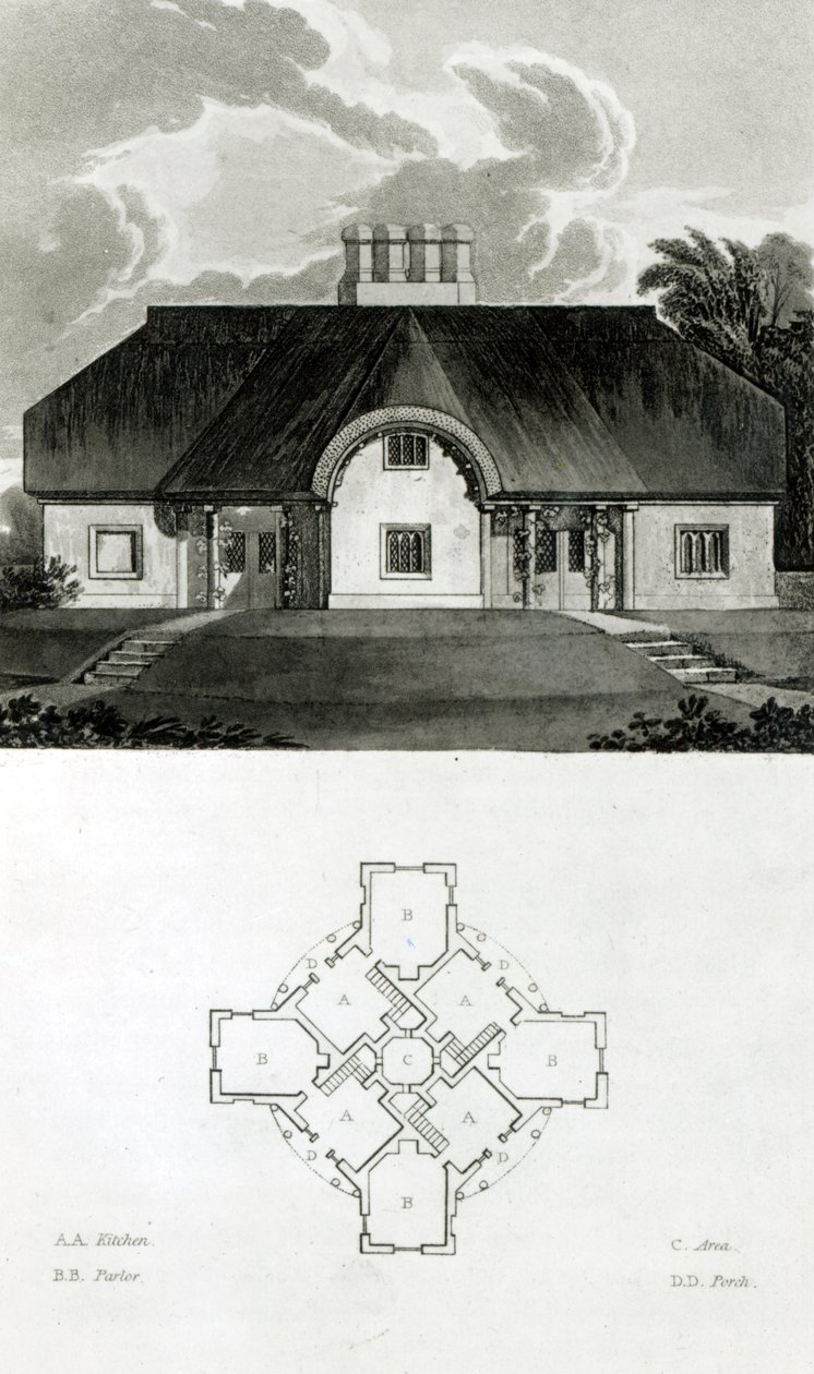 Quattro cottage, 1818 da English School