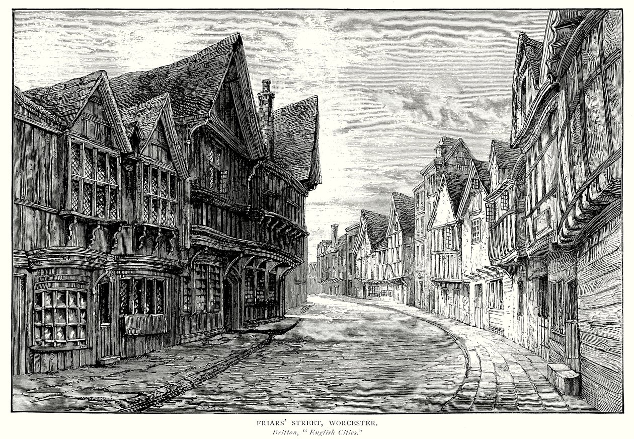 Via dei Frati, Worcester (incisione) da English School