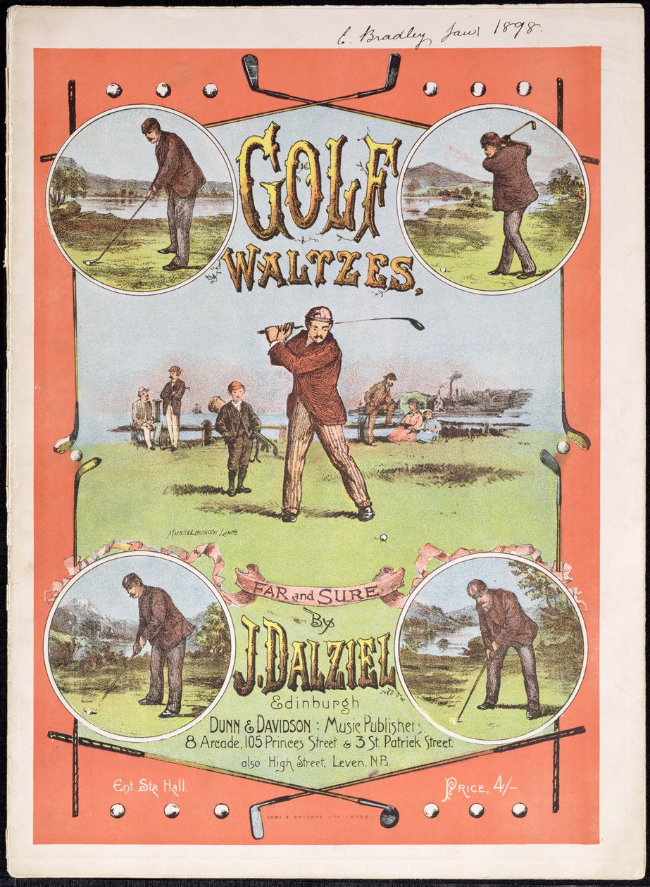 Copertina della partitura musicale per Golf Waltzes di J. Dalziel da English School