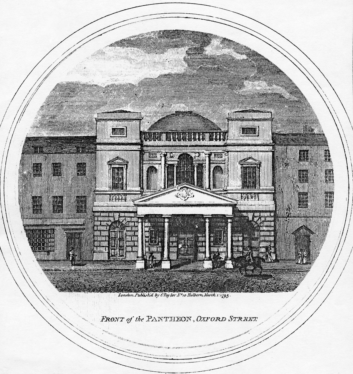 Fronte del Pantheon, Oxford Street, 1795 da English School