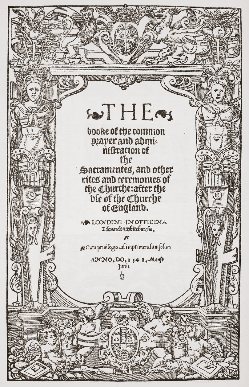 Frontespizio, Il Libro della Preghiera Comune, 1549 da English School