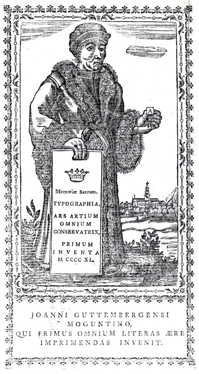 Frontespizio di Johannes Gutenberg da Una storia concisa dell