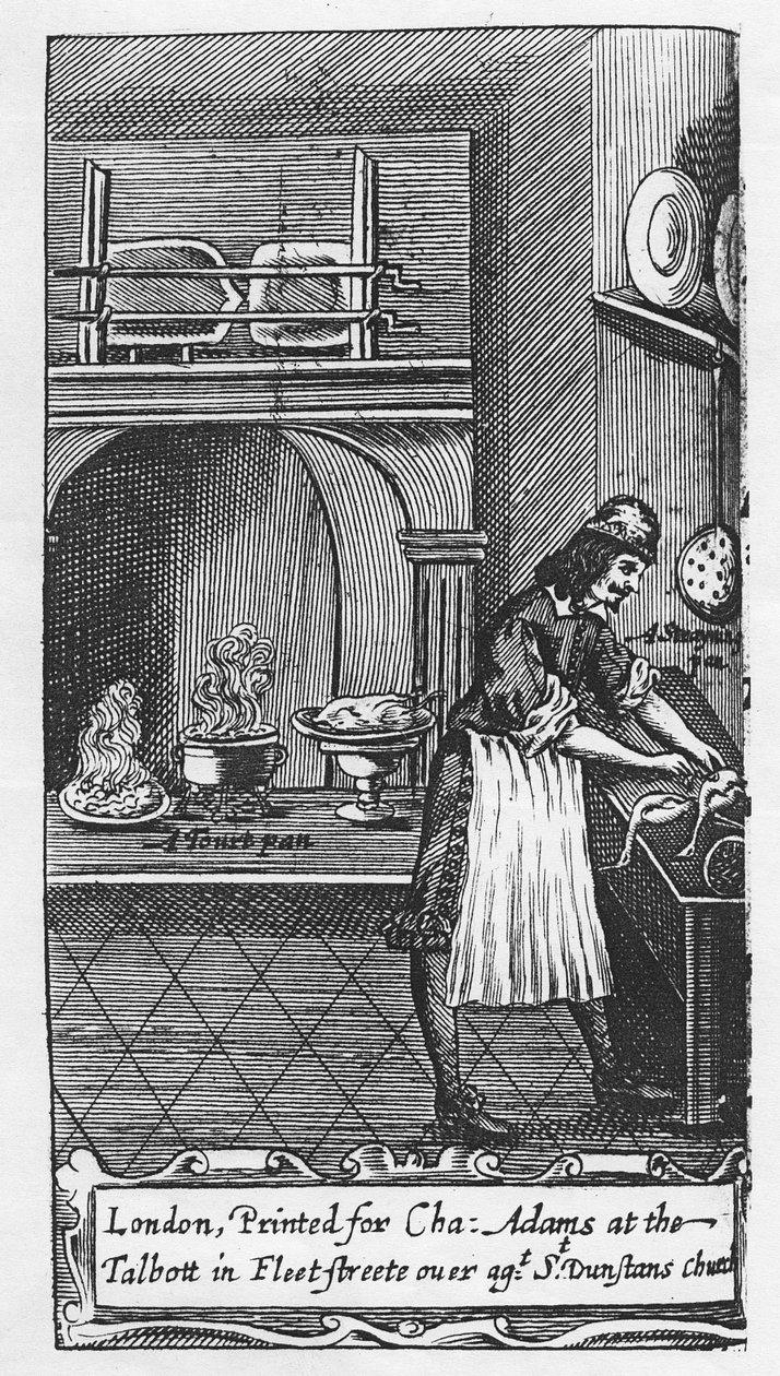 Frontespizio di The French Cook di La Varenne, 1653 da English School