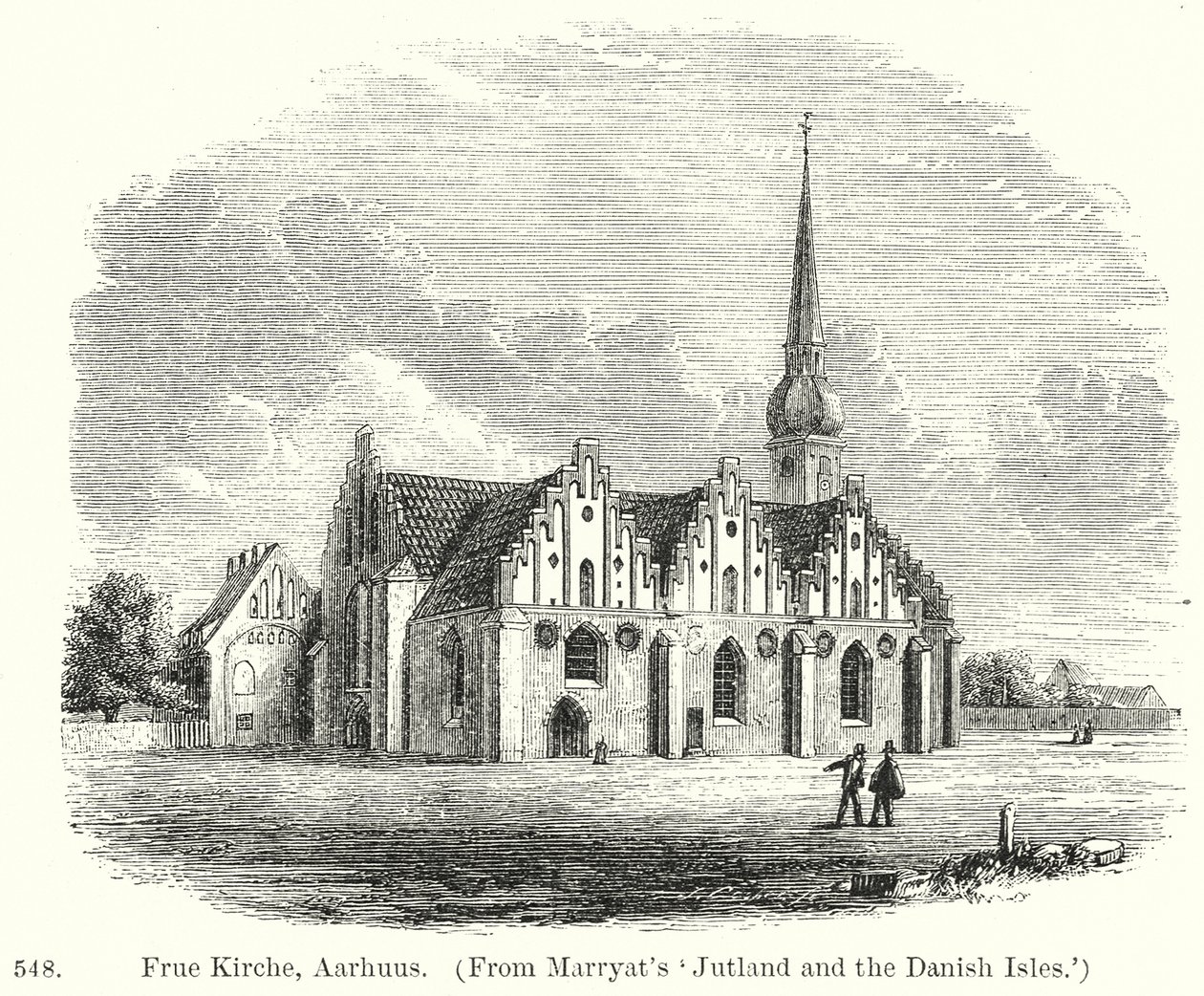 Frue Kirche, Aarhuus (incisione) da English School