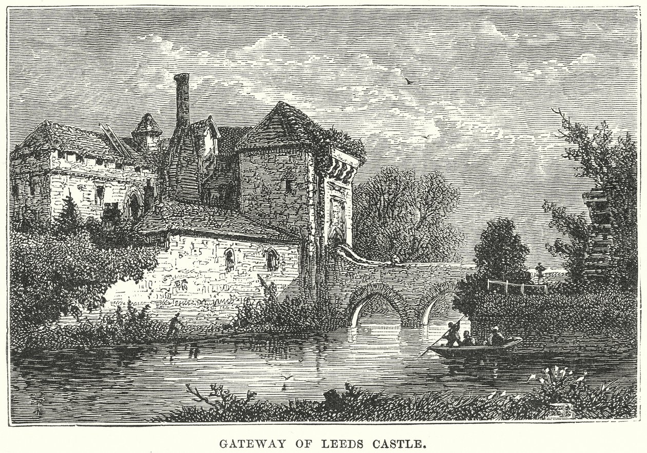 Porta del castello di Leeds (incisione) da English School