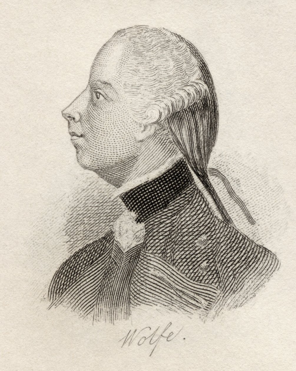 Generale James Wolfe, da Dizionario Storico di Crabb, pubblicato 1825 da English School