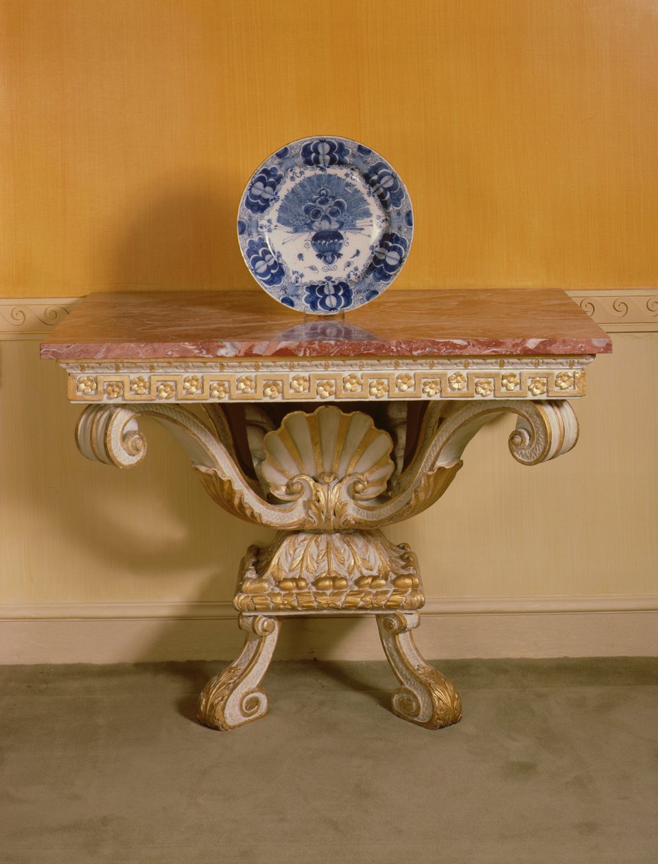 Consolle di Giorgio II con piano in marmo, stile palladiano da English School