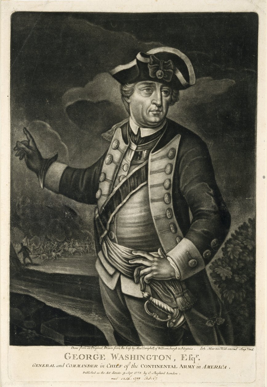 George Washington, Esqr., Generale e Comandante in Capo dell