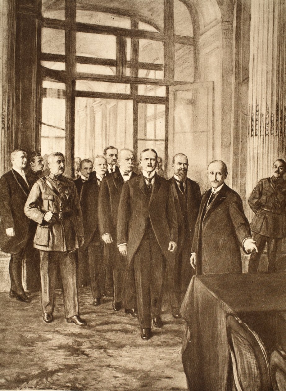 Politici tedeschi al Palazzo di Versailles, 1919 da English School