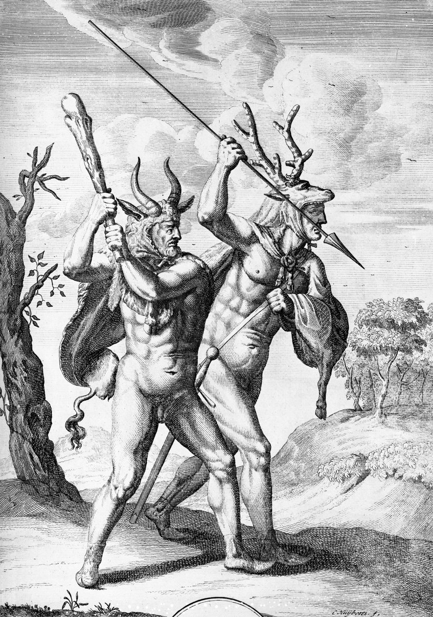 Germani, illustrazione da I Commentari di Cesare tradotti in inglese da William Duncan, inciso da Cornelis Huyberts, pubblicato 1753 da English School