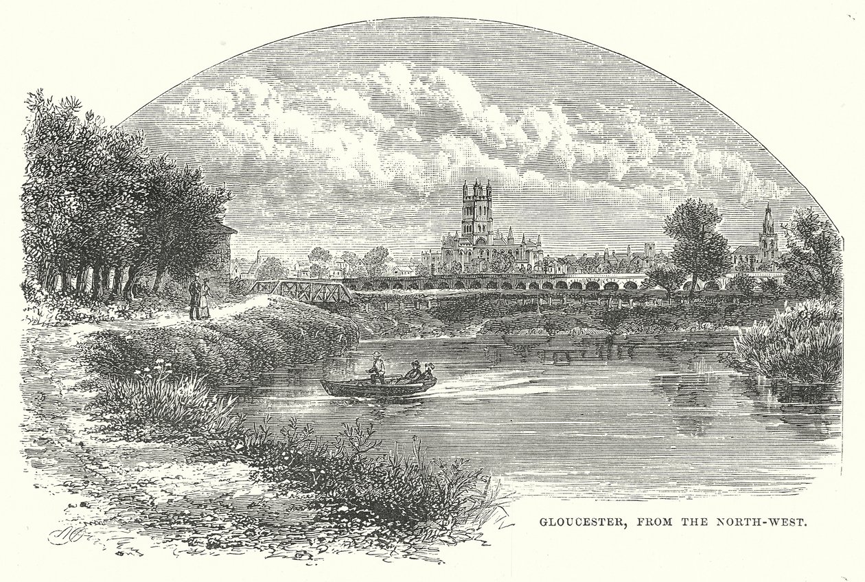 Gloucester, da nord-ovest (incisione) da English School