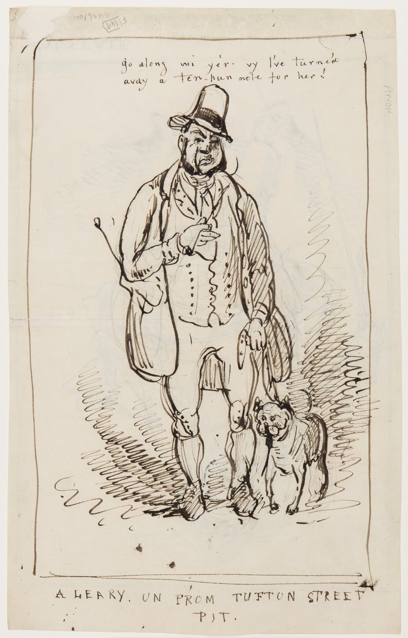 Vai via, ho rifiutato una banconota da dieci sterline per lei! Un tipo furbo da Tufton Street Pit, c.1825 da English School