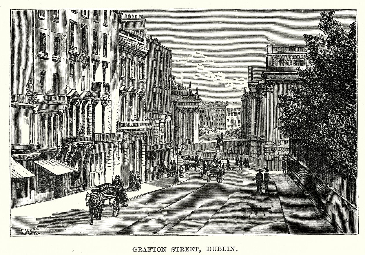 Grafton Street, Dublino (incisione) da English School